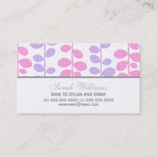 Pink and Purple Vines Calling Card