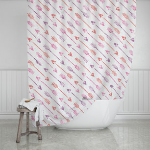 Pink and Purple Watercolor Arrows Pattern Shower Curtain