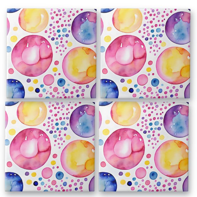 Pink and Purple Watercolor Bubbles Tile (Creator Uploaded)