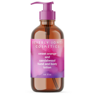 Pink and Purple watercolor Cosmetics Label