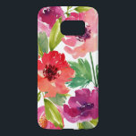 Pink and Purple Watercolor Floral<br><div class="desc">Pretty and feminine,  this case features a combination of pink and purple watercolor flowers with green leaves.</div>