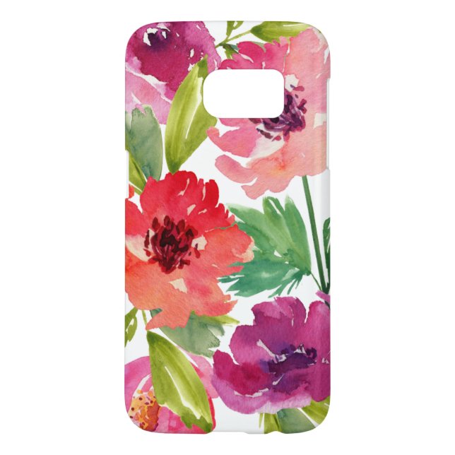Pink and Purple Watercolor Floral Case-Mate Samsung Galaxy Case (Back)