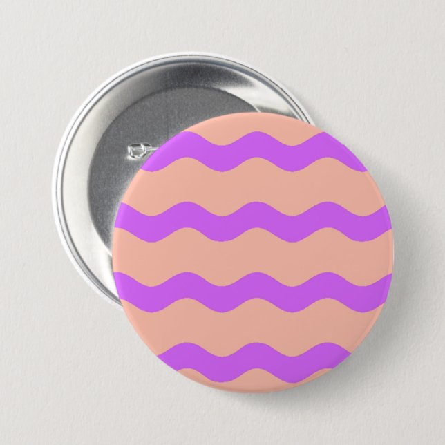 Pink and purple waves pattern 7.5 cm round badge (Front & Back)
