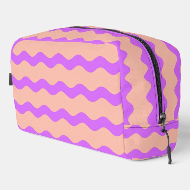 Pink and purple waves pattern dopp kit (Right Corner)