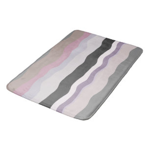 Pink and Purple Wavy Stripes Bath Mat