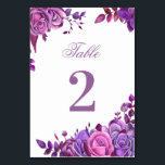 Pink and purple wedding. Watercolor lilac floral Table Number<br><div class="desc">Watercolor wedding table number with pink and purple flowers. Suitable for birthday,  anniversary and any other party. Contact me,  please,  if you need additional items.</div>