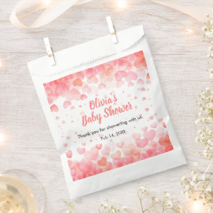 Pink and Red A Little Sweetheart Baby Shower Favour Bags