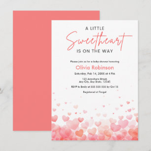 Pink and Red A Little Sweetheart Baby Shower Invitation