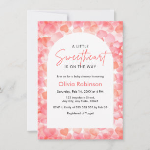 Pink and Red A Little Sweetheart Baby Shower Invitation