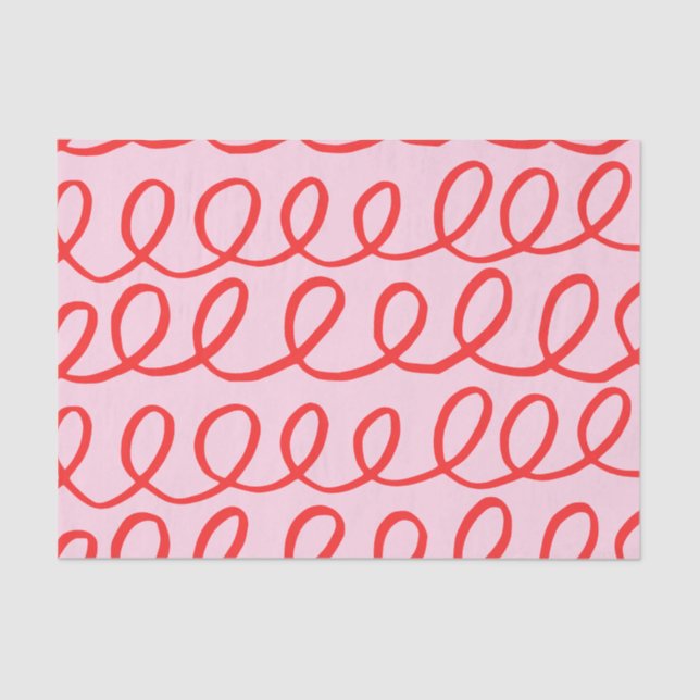 Pink and Red Abstract Tissue Paper (Front)