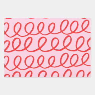 Pink and Red Abstract Wrapping Paper