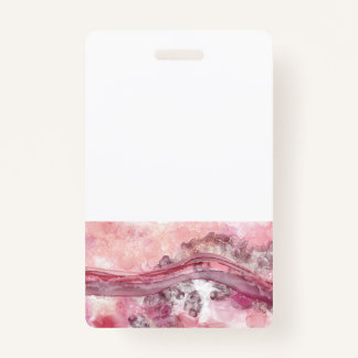 Pink and Red Alcohol Ink ID Badge