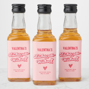 Pink and Red Bachelorette Party Favour  Liquor Bottle Label