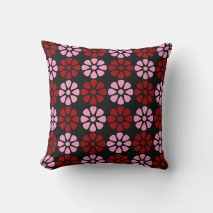 Pink and red blossoms pattern cushion