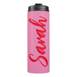 Pink and Red Bold Personalised Thermal Tumbler