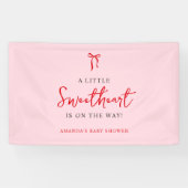 Pink and Red Bow Valentine's Baby Shower  Banner (Horizontal)
