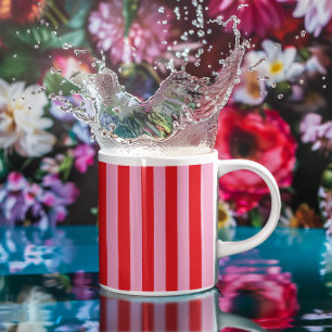 Pink and Red Candy Stripes Coffee Mug