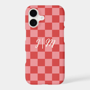 Pink and Red Check Pattern Playful Customisable