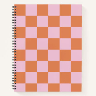 Pink and Red Checkered Spiral Notebook