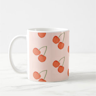 Pink and Red Cherry Fruit Pattern  Coffee Mug