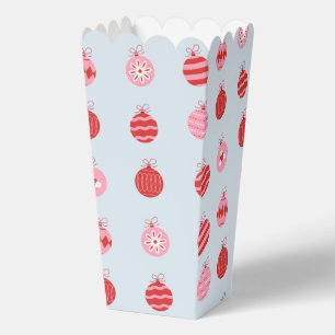Pink And Red Christmas Balls Pattern Favour Box