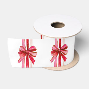 Pink and Red Christmas Bows Satin Ribbon