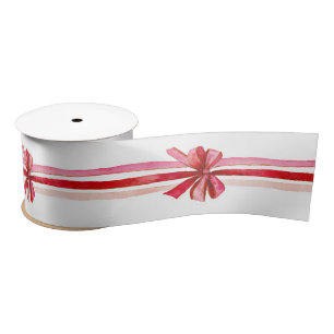 Pink and Red Christmas Holiday Bows Satin Ribbon