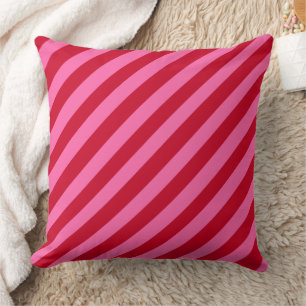 Pink and Red Christmas Peppermint Stripes  Cushion