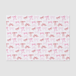 Pink and red coquette bow pattern tissue paper