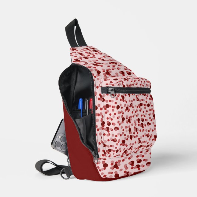 pink and red dots sling bag (Open)