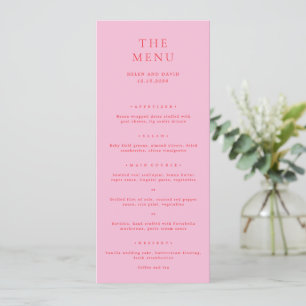 Pink and Red Elegant Classic Wedding Menu