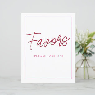 Pink and Red Favours Sign