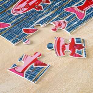 Pink and Red Fish for Valentine's Day Difficult Jigsaw Puzzle