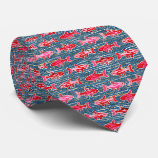 Pink and Red Fish for Valentine's Day Stylish Tie