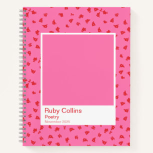 Pink and Red Floral Aesthetic Notebook