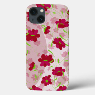 Pink and Red Flowers - Floral iPhone 13 Case