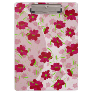Pink and Red Flowers - Floral Clipboard
