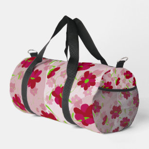 Pink and Red Flowers - Floral Duffle Bag