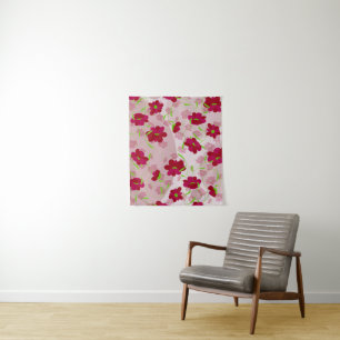 Pink and Red Flowers - Floral Tapestry