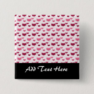 Pink and Red Flying Hearts 15 Cm Square Badge