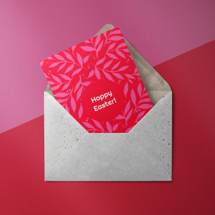 Pink and red foliage Easter Folded Card