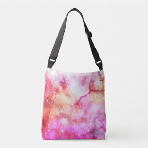 Pink And Red Galaxy Pattern Crossbody Bag