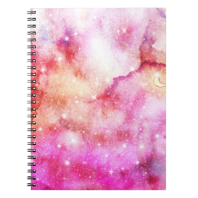 Pink And Red Galaxy Pattern Notebook (Front)