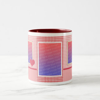Pink and Red Gingham Photo Template Mug