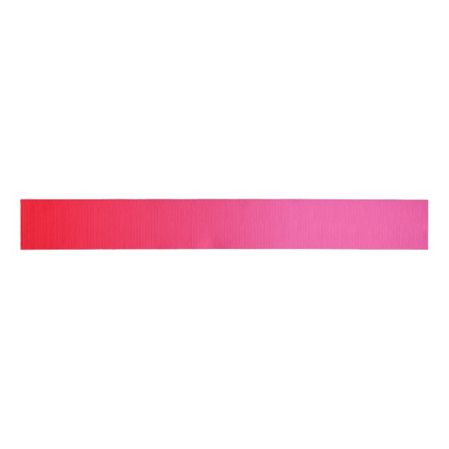Pink and Red Gradient Grosgrain Ribbon (Front)