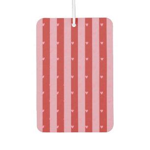 Pink and red, heart striped car air freshener
