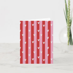 Pink and red, heart striped card