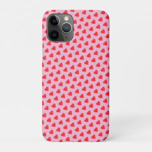 Pink and Red Hearts Pattern  iPhone 11 Pro Case