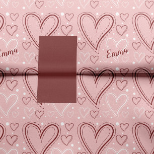 Pink and Red Hearts Pattern Valentine's Day Tissue Paper