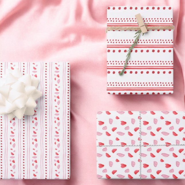Pink and Red Hearts Valentine's Day Gifts Wrapping Paper Sheet (Creator Uploaded)